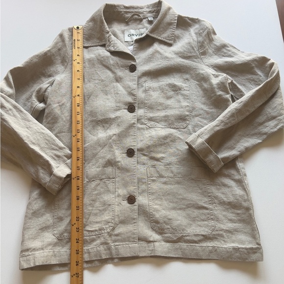 NWT Orvis Linen Jacket Women's XS Light Tan Front Pockets-Buttons Up (G4) - Picture 2 of 12